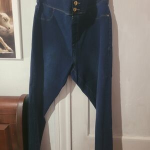 High-Waisted Blue Jeans